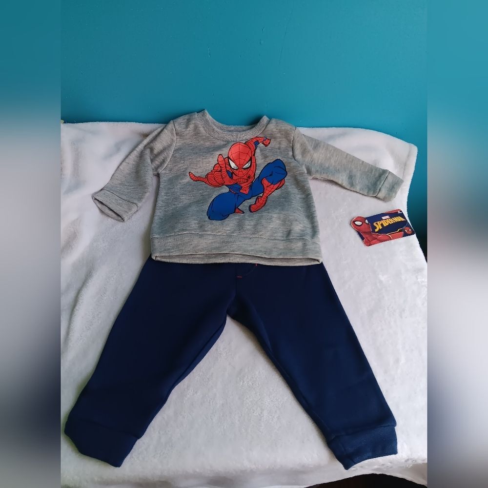 Spider-Man Marvel Toddler 12M 2 Piece Set 100% Polyester NWT